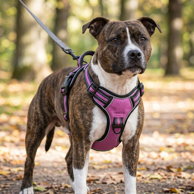 Rose Reflective No-Pull Dog Harness Vest – Adjustable Nylon Breathable Chest Strap