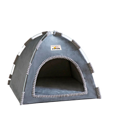 Foldable Plush Pet House – Cozy Cat & Dog Tent Bed