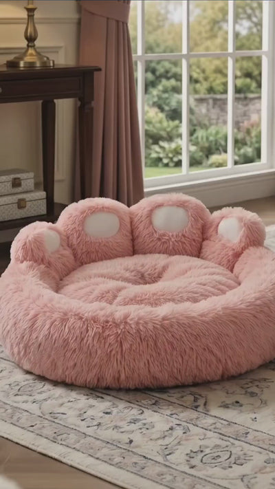 Fluffy Calming Dog Bed – Soft Warm Pet Sofa