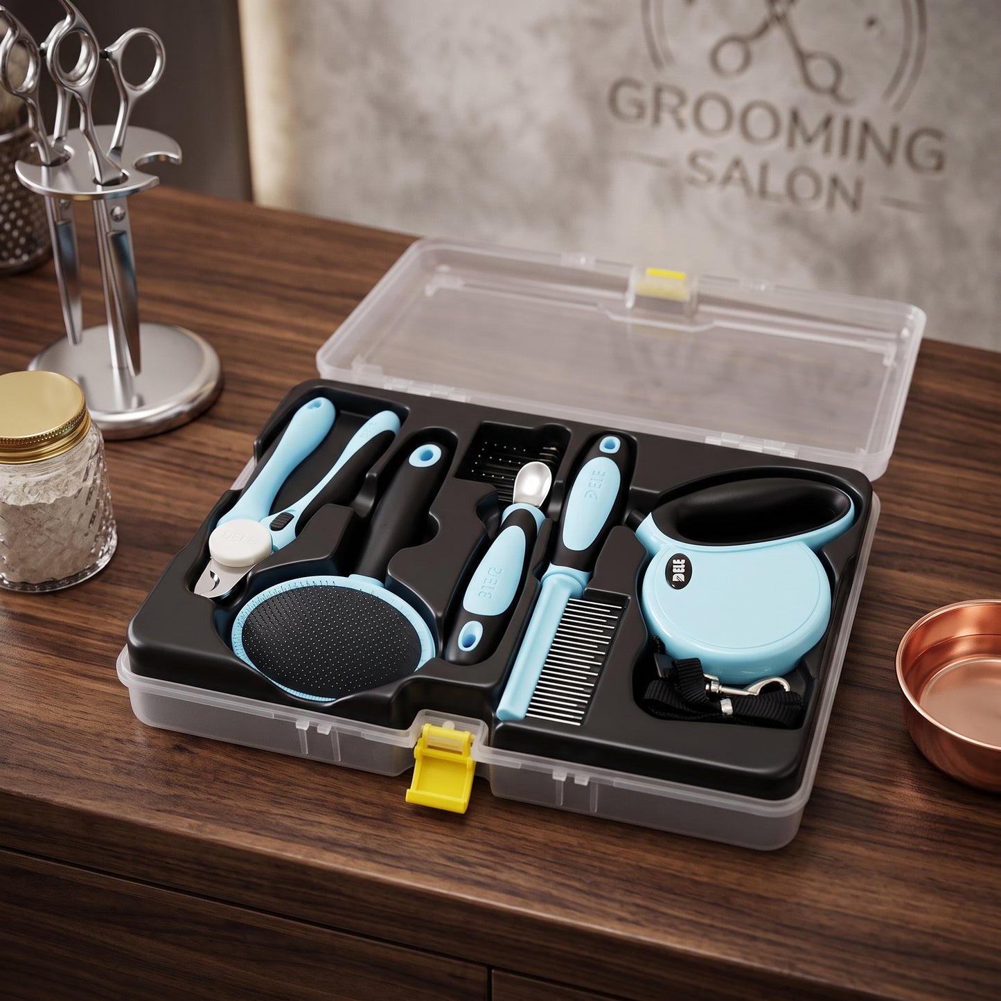 All-in-One Pet Grooming Kit – Complete Set with Storage Case & Leash