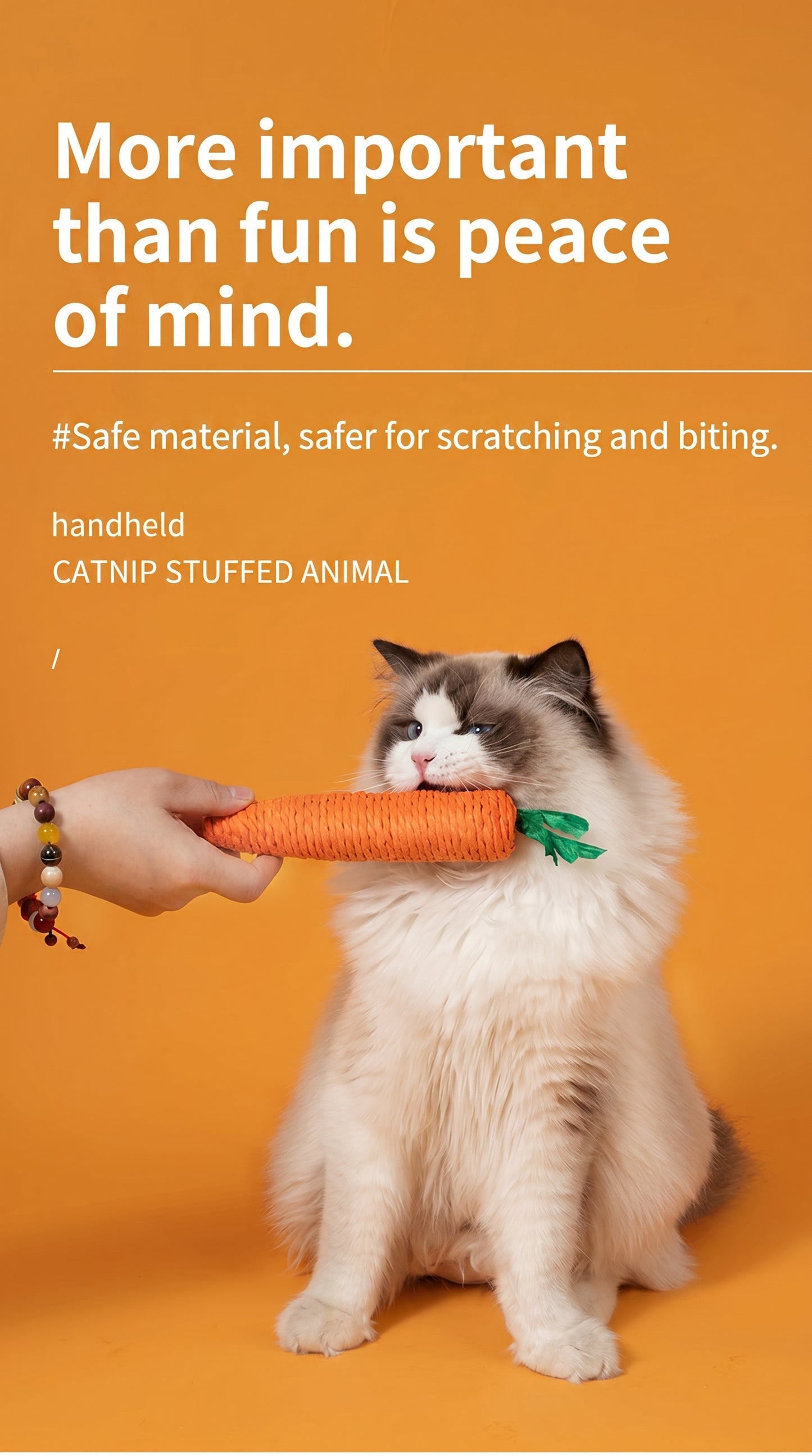 Interactive Carrot Cat Chew Toys – Natural Sisal Cat Toy Set